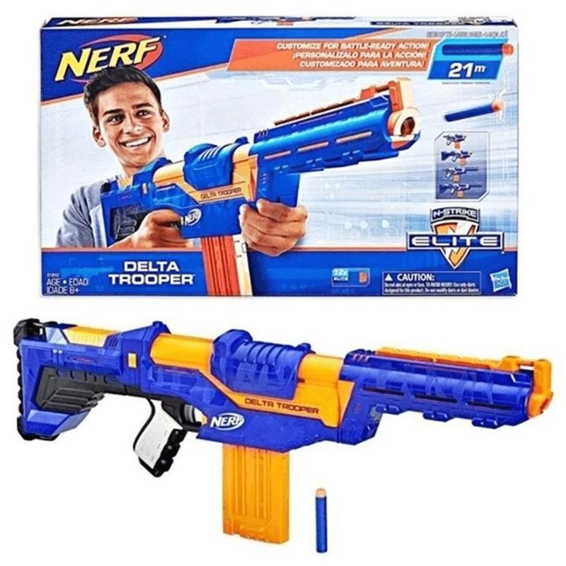 Lança Dardo Nerf Elite Delta Trooper Laranja com Azul Hasbro